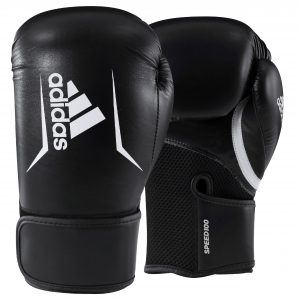 ADIDAS SPEED 100 BOXING, KICKBOXING GLOVES FOR WOMEN & MEN<span> - </span>Black/White, 12oz