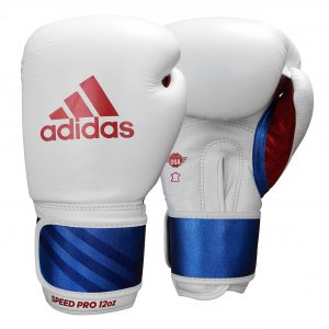 ADIDAS SPEED 350 PRO BOXING GLOVE<span> - </span>White/Blue/Red, 10oz