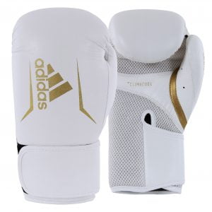 ADIDAS SPEED 100 BOXING, KICKBOXING GLOVES FOR WOMEN & MEN<span> - </span>White/Gold, 12oz