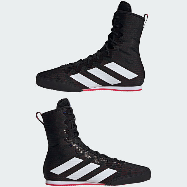 ADIDAS COMBAT BOX HOG 4 BOXING SHOES BLACK RED WHITE