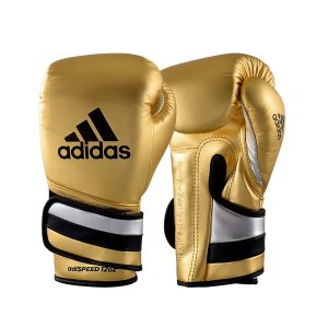 ADIDAS ADI-SPEED 501 PRO BOXING AND KICKBOXING GLOVES FOR WOMEN MEN<span> - </span>Black/Gold/Silver, 12oz
