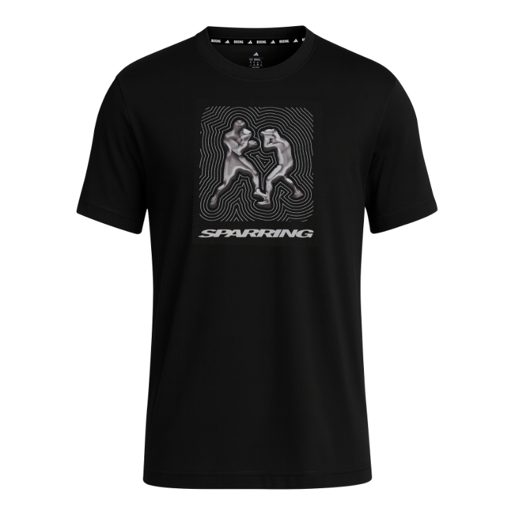 Alternative view of Adidas T-Shirt Boxing Chrome Sparring Black Round Crew Neck Short Sleeve