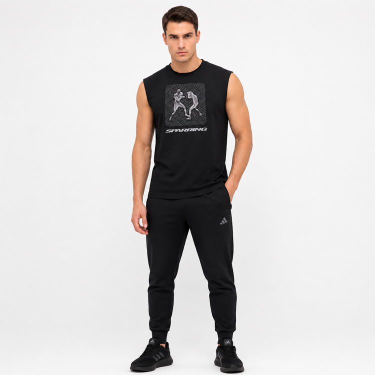 Adidas T-Shirt Boxing Chrome Sparring Black Sleeveless