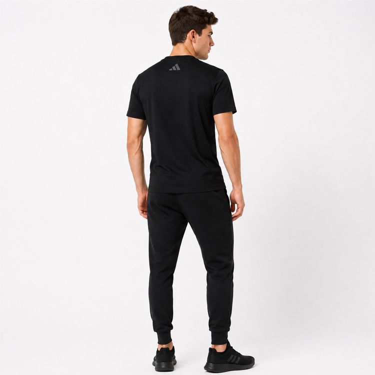 Alternative view of Adidas T-Shirt Boxing Chrome Sparring Black Round Crew Neck Short Sleeve