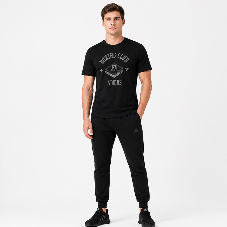 Adidad T-Shirt Boxing Club Ring Round Crew Neck Short Sleeve