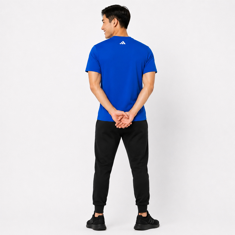 Alternative view of Adidas T-Shirt Judo Blue Round Crew Neck Short Sleeve
