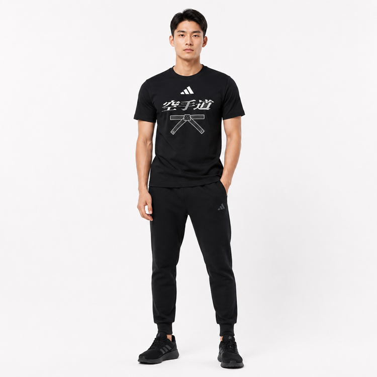 Adidas T-Shirt Karate Belt Round Crew Neck Short Sleeve