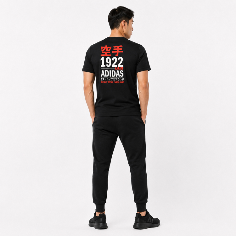 Adidas T-Shirt Karate 1922 Round Crew Neck Short Sleeve